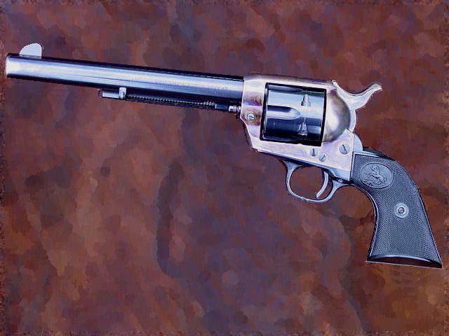 A painting of a Second generation Colt Single Action Army