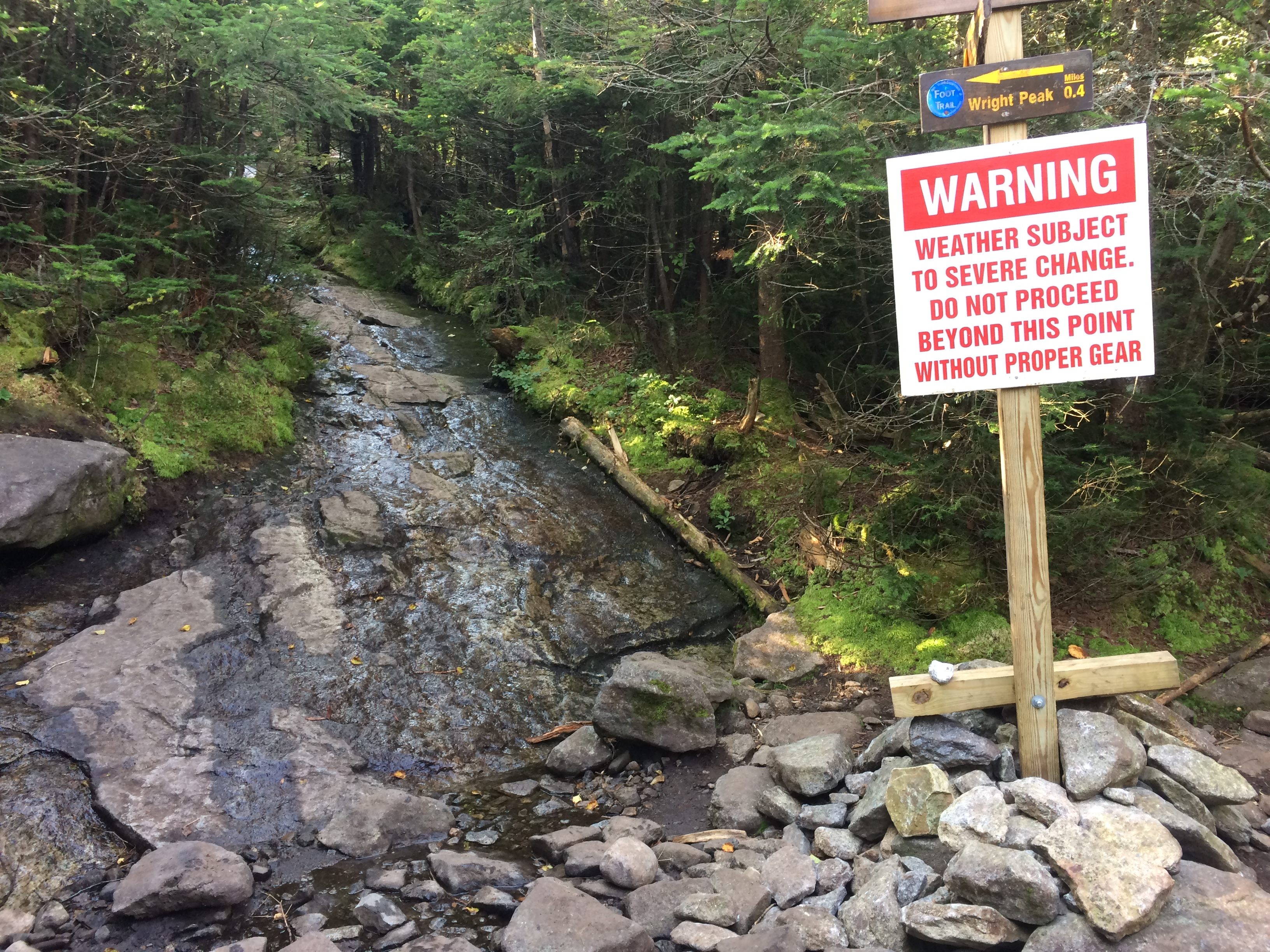 The sign to Wright Peak, one of the 46. 