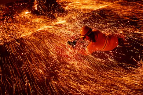 Justin Sullivan shooting low,
Camp Fire, 2018