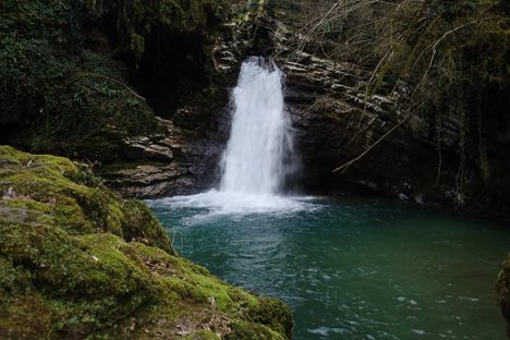 Trevi Waterfall and the small lake.