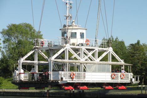 Gondola of transporter bridge on Rendsburg High Bridge