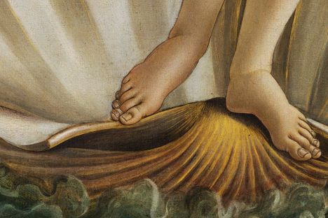 The toes of Botticelli's Venus.