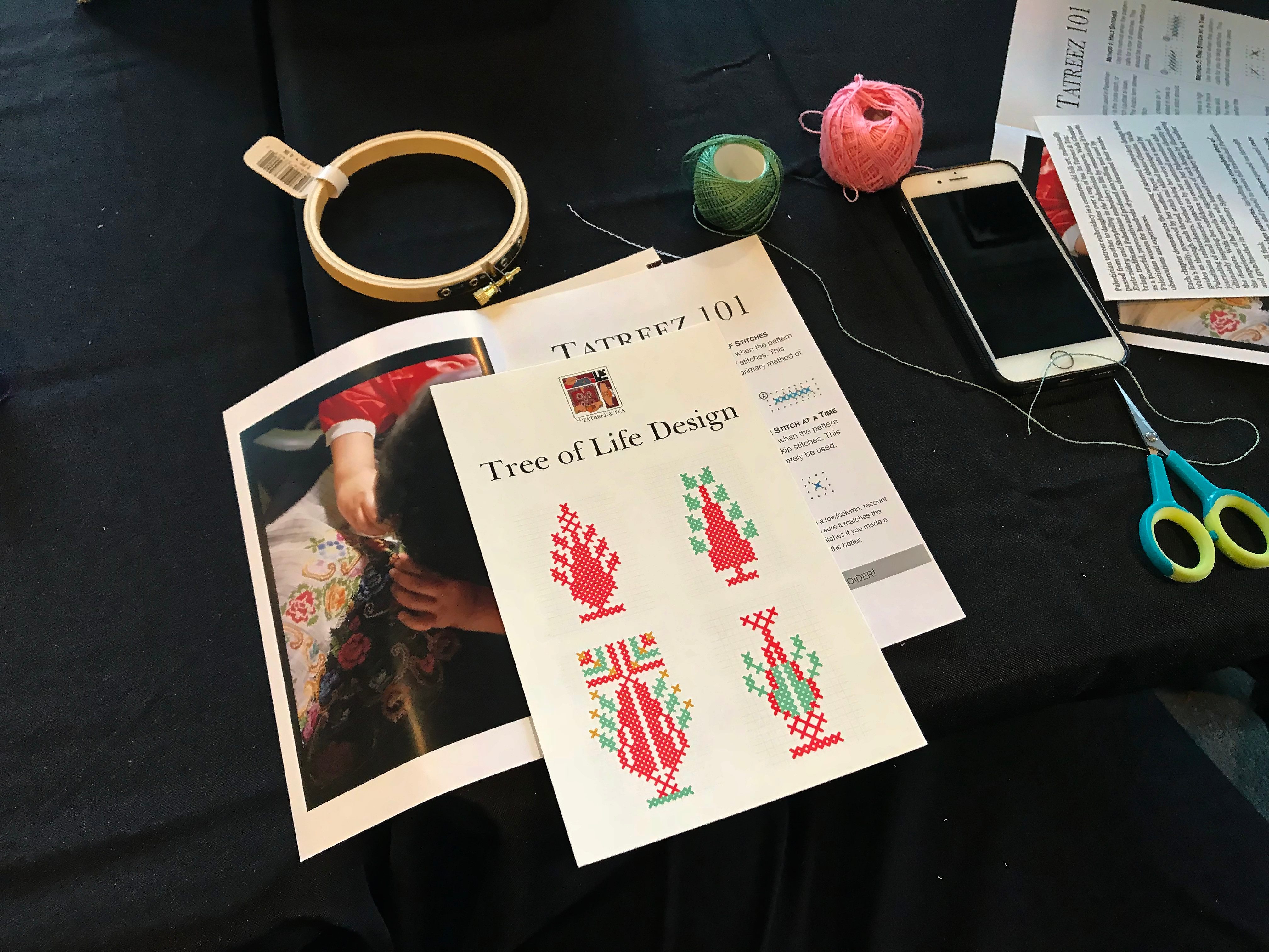 Tools for the <em>tatreez</em> workshop.