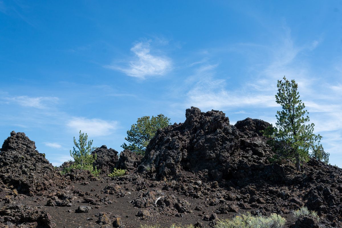 The landscape of Craters of the Moon is also studded with microplastics.