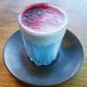  C-Phycocyanin tinting an ombré Blue Majik latte.