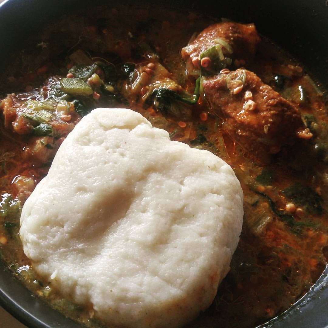 With borders closed and rice inaccessible, Chef Dieuveil turns to fufu, boiled and pounded starches, to augment his meals.