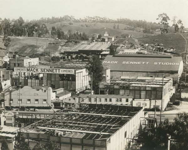 One of the buildings from the Keystone/Sennett studios, shown here in 1917 still stands today.