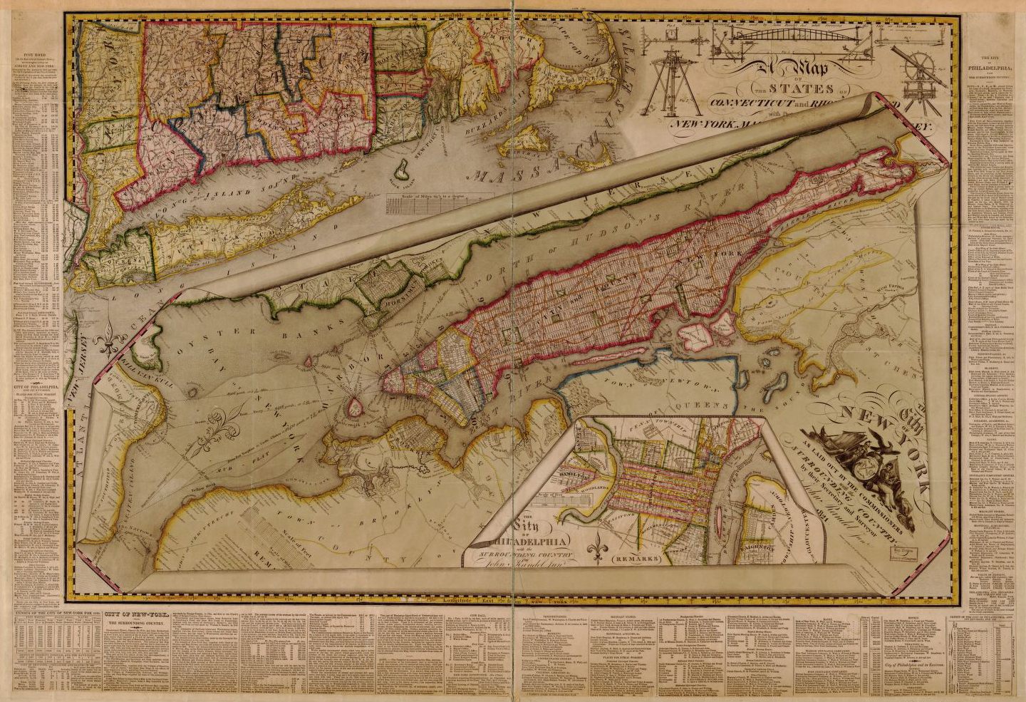 A street planning map from 1821 by John Randel 