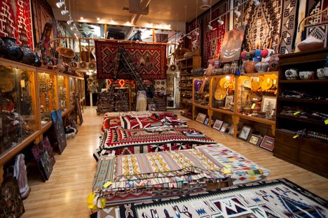 Richardson's rug room boasts boasts more than a thousand handcrafted Native American rugs for sale.