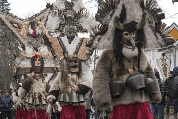 Kukeri during the Surva festival in 2023