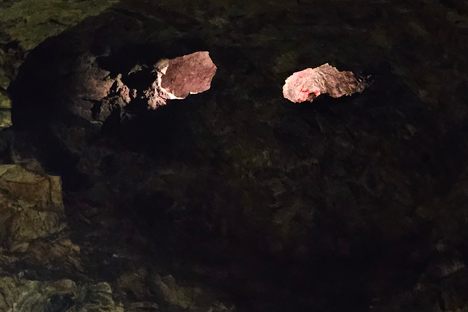 "Dragon eyes", a back lit tunnel feature near the end of the tour.