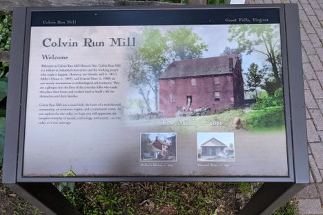 Sign with information about the mill.