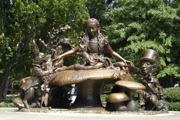 The Alice in Wonderland statue in Central Park. 