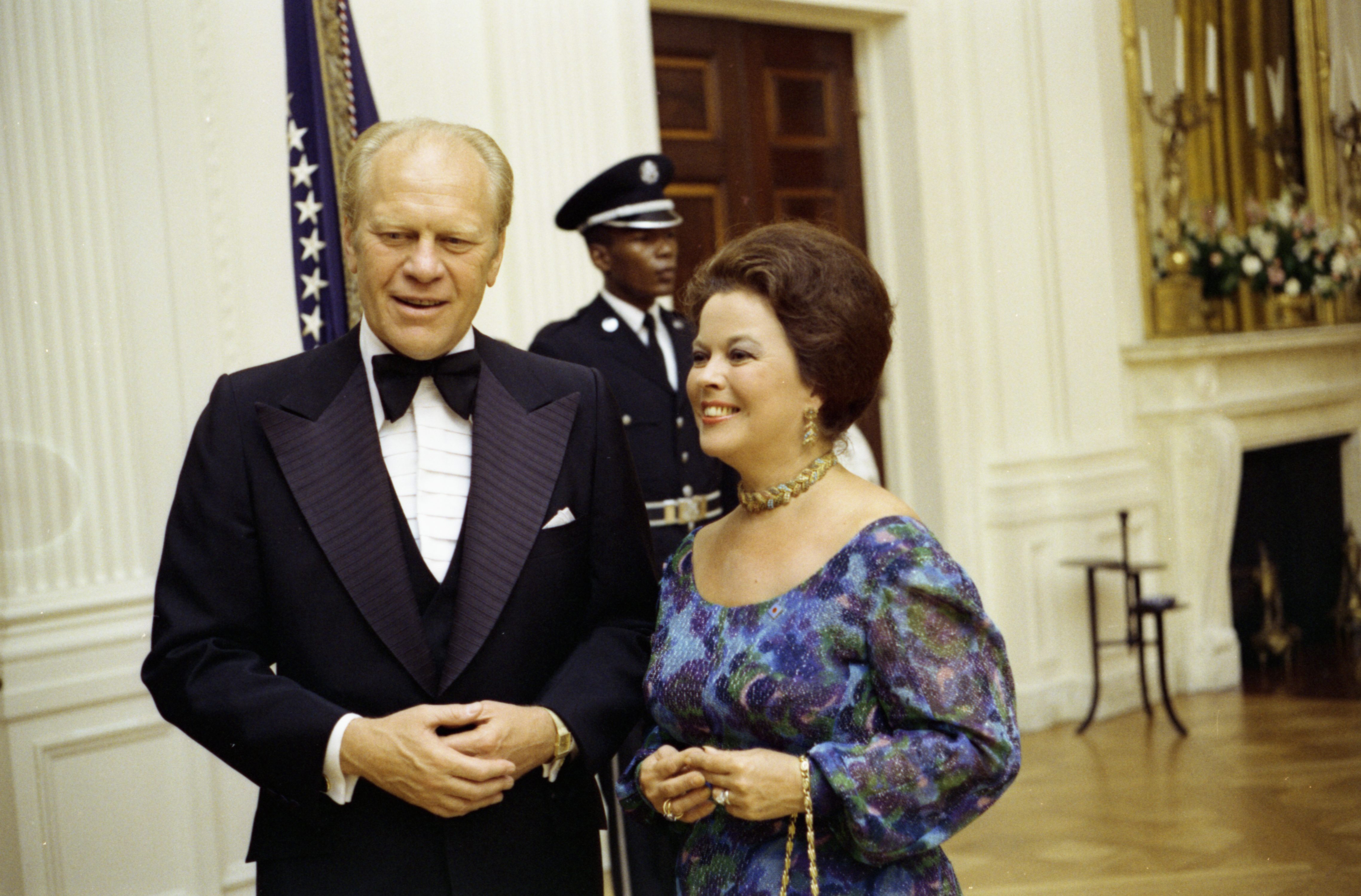 Child star turned foreign ambassador Shirley Temple Black with President Gerald R. Ford in 1976. 