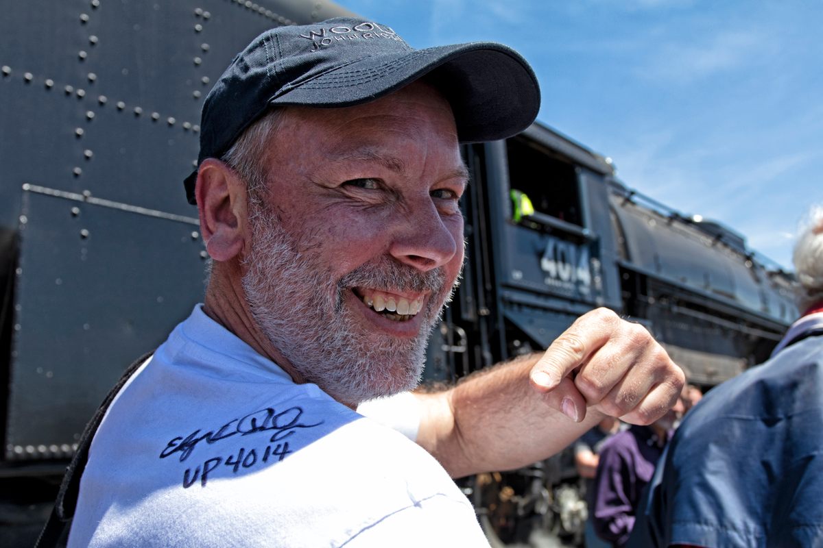 Rolf Stumpf, a rail photographer from Germany, shows off his new Ed Dickens autograph.
