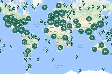 All Places in the Atlas on One Map
