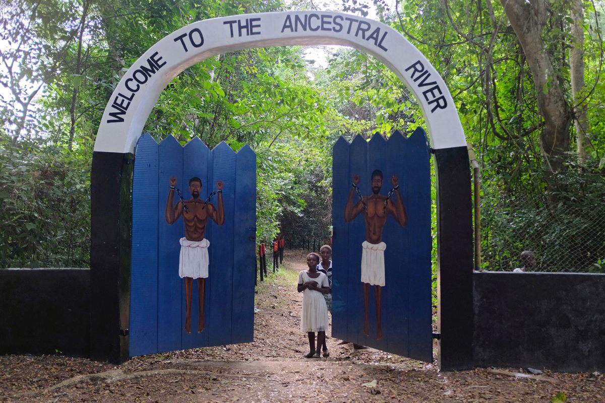A gate to the river at Assin Manso river, where slaves bathed for the last time before being shipped across the Atlantic.