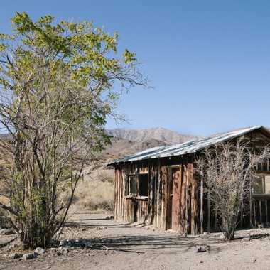 A crumbling building at Barker Ranch