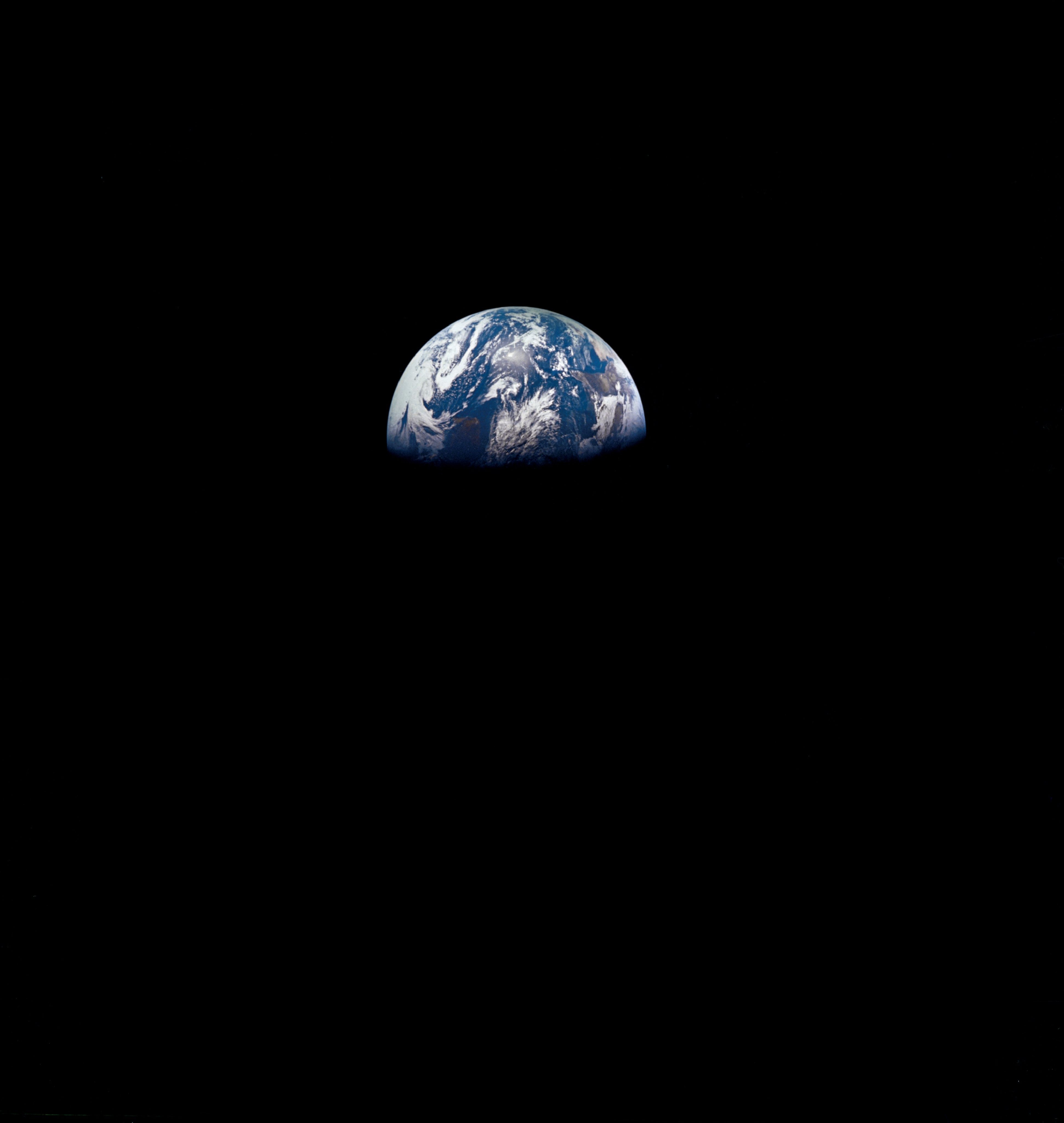 View of Earth as photographed by the Apollo 8 astronauts on their return trip from the moon.