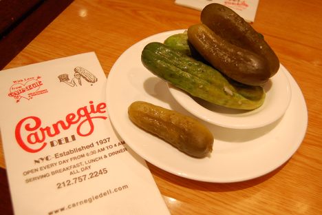 Pickles at Carnegie Deli.