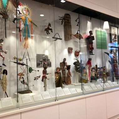 An exhibit featuring puppets from the Institute's collection.