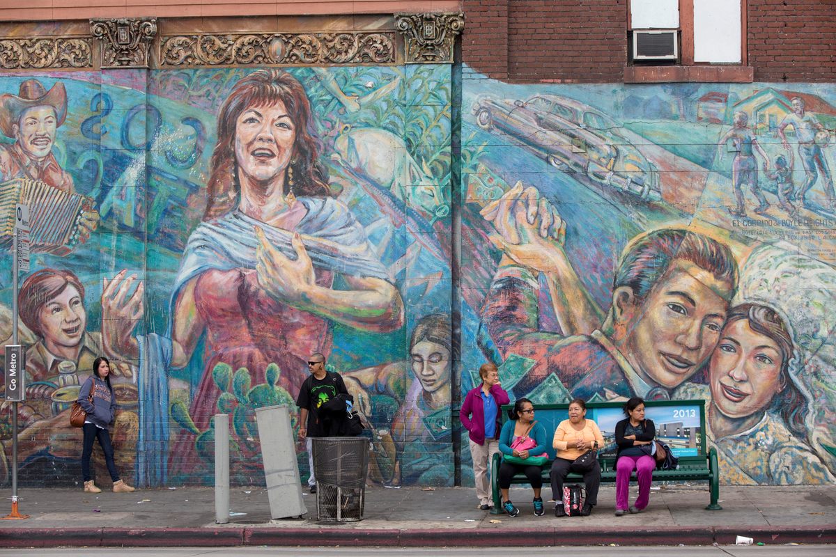 A mural in Boyle Heights, a neighborhood that has seen tensions over gentrification.