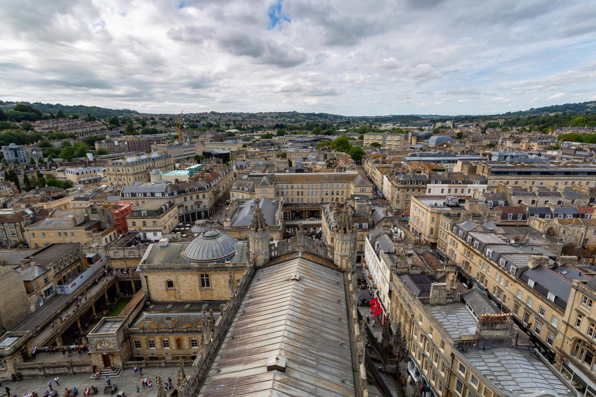 The modern city of Bath is still distinguished by its Georgian and Palladian architecture, which sits atop Anglo-Saxon and Roman remains.