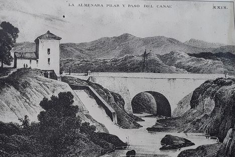 The Ojo and the spillway in the 19th century. 