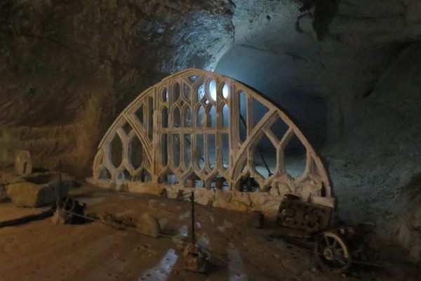 Architectural carving in the caves.