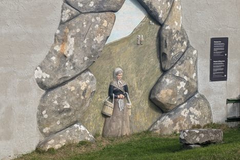 Marjun's Stone and the wall sculpture