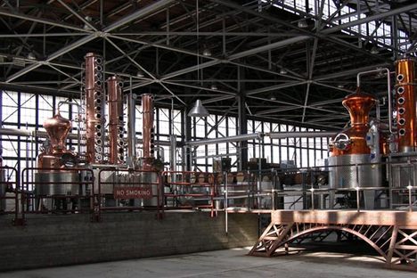 Beautiful copper stills at St. George Spirits. (Press photo)