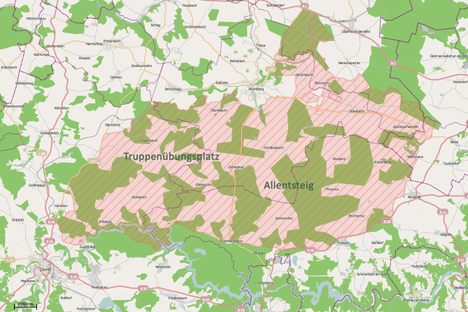 Map of the Military Training Area Allentsteig