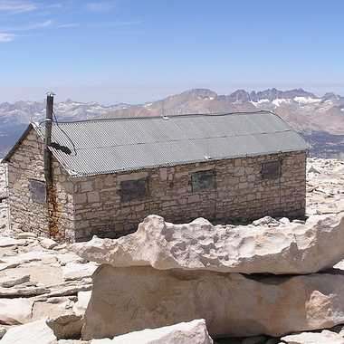 Smithsonian Institution Shelter on Mount Whitney's summit, Sierra Nevada, California.