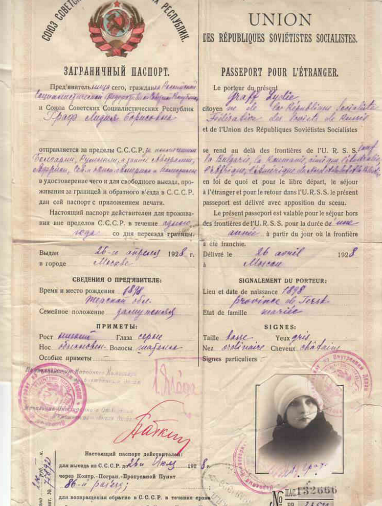 This sheet of paper let Lydia Graff leave the Soviet Union to visit Mongolia and China.