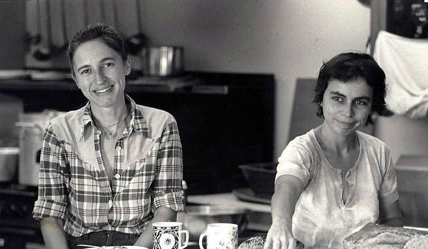 Selma Miriam and Sam Stockwell at Bloodroot restaurant, 1977 or '78.