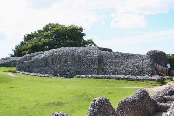 Parts of the walls of Old Sarum Castle still stand.