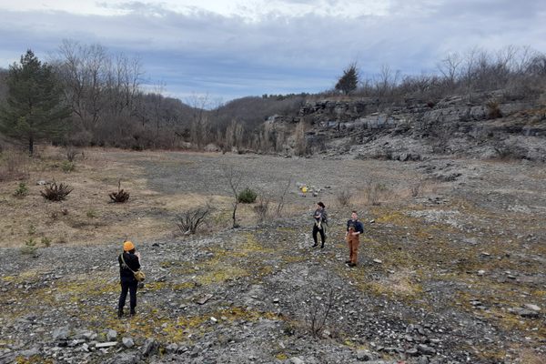 Sandstone strip mining area.
