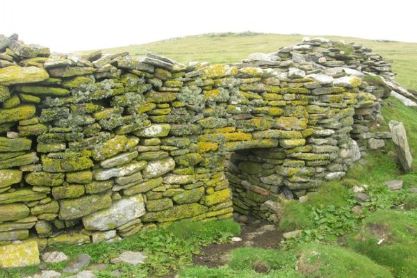 North Rona Island, ruins of an 8th century chapel