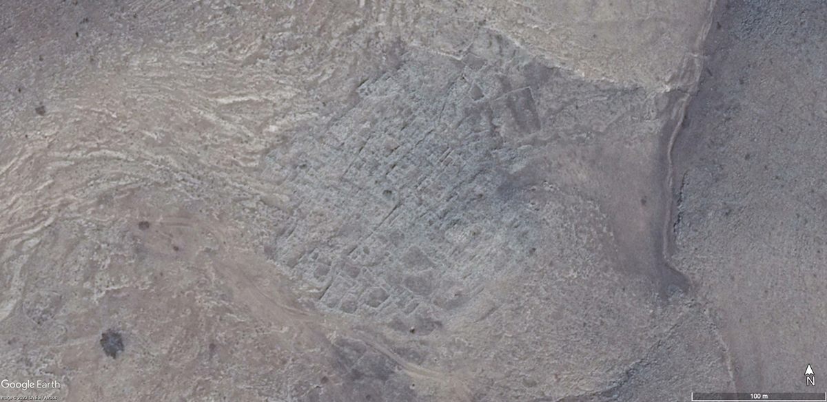 A 2013 satellite image of the Roman/Byzantine site of Khirbat es-Suwede, in the West Bank of the Occupied Palestinian Territories.
