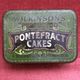 A vintage container of Pontefract cakes.