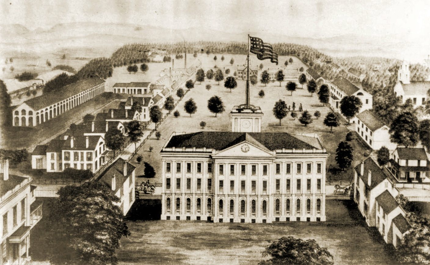 The Springfield Armory in 1850, about a decade before the Civil War.