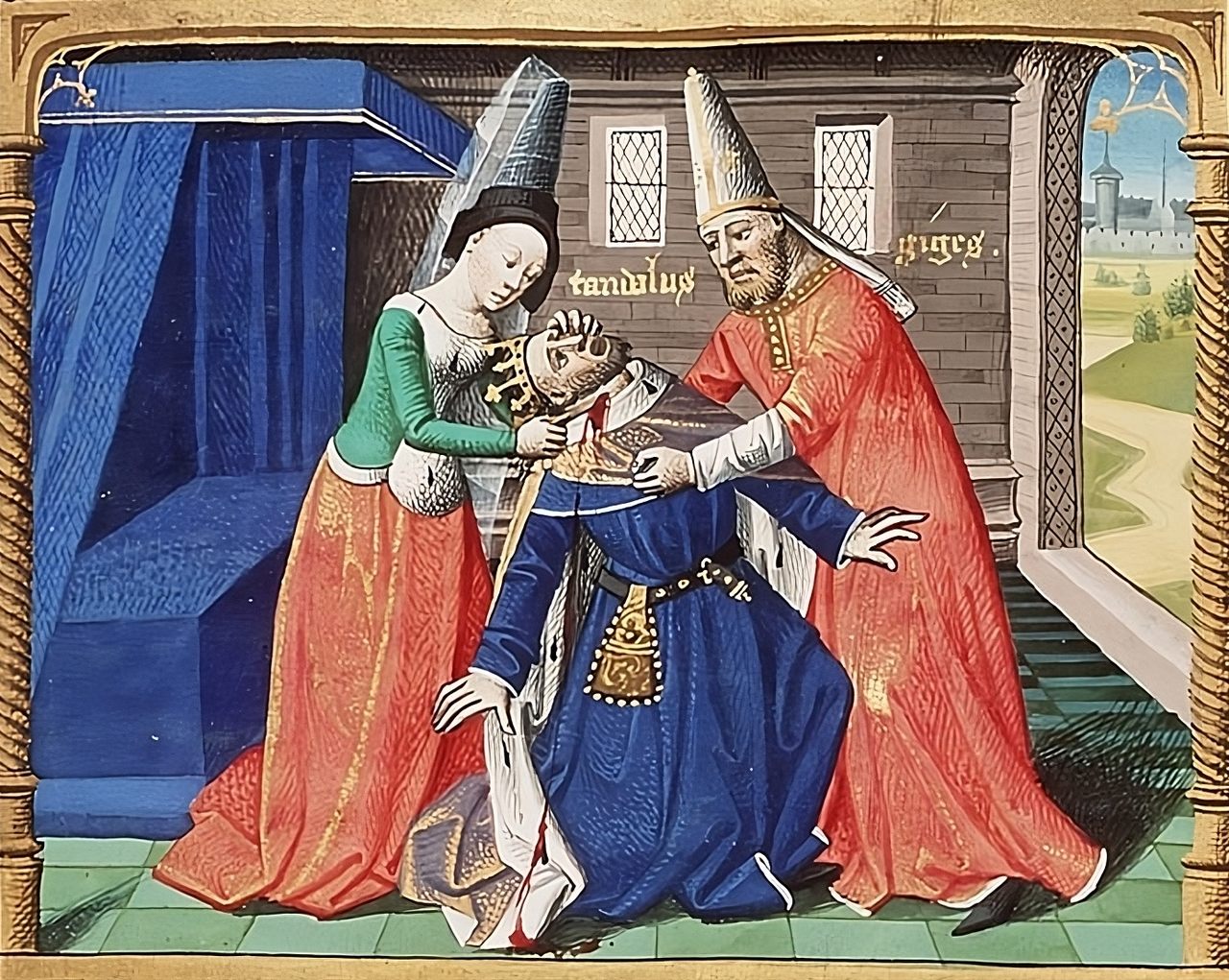 The Middle Ages were rife with murder tales, such as the murder of seventh-century King Candaules of Lydia (shown here in this 15th-century illustration by Maître François).