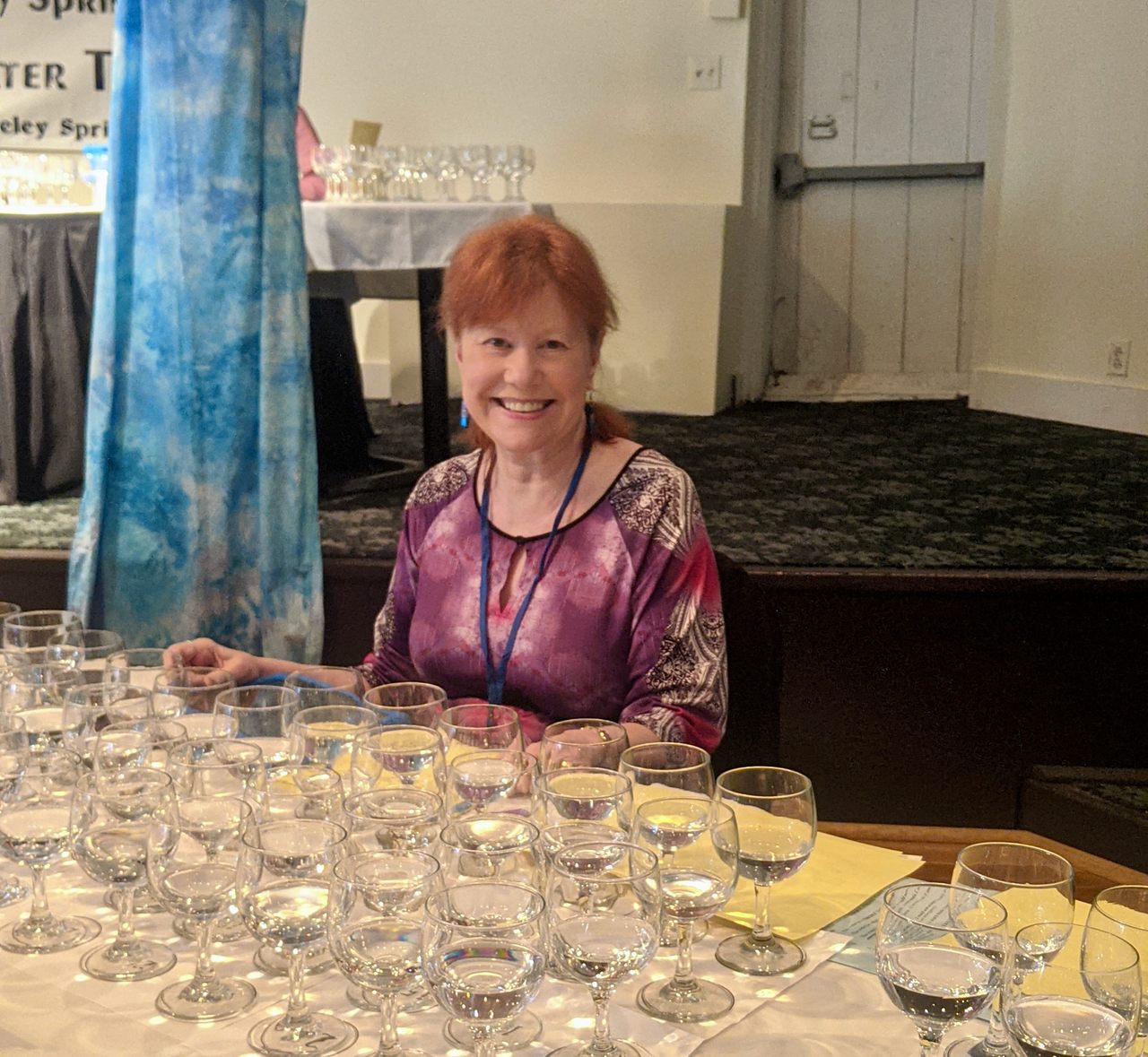 The author preps for the tasting.