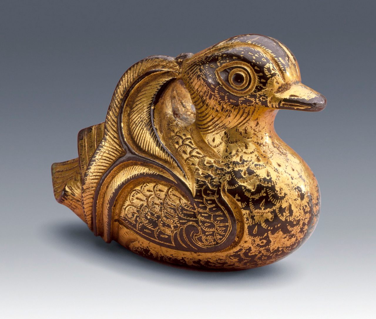 Before it was the "hot duck," the mandarin duck was represented by a bronze netsuke.