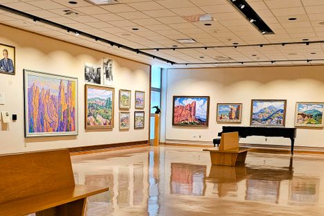 The largest exhibit in the gallery is a collection of Birger Sandzén's work.
