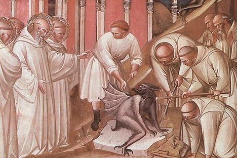 An exorcism (artist's rendering). 