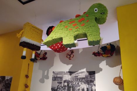Piñatas used for an exhibit centered on the City's markets in early 2022.