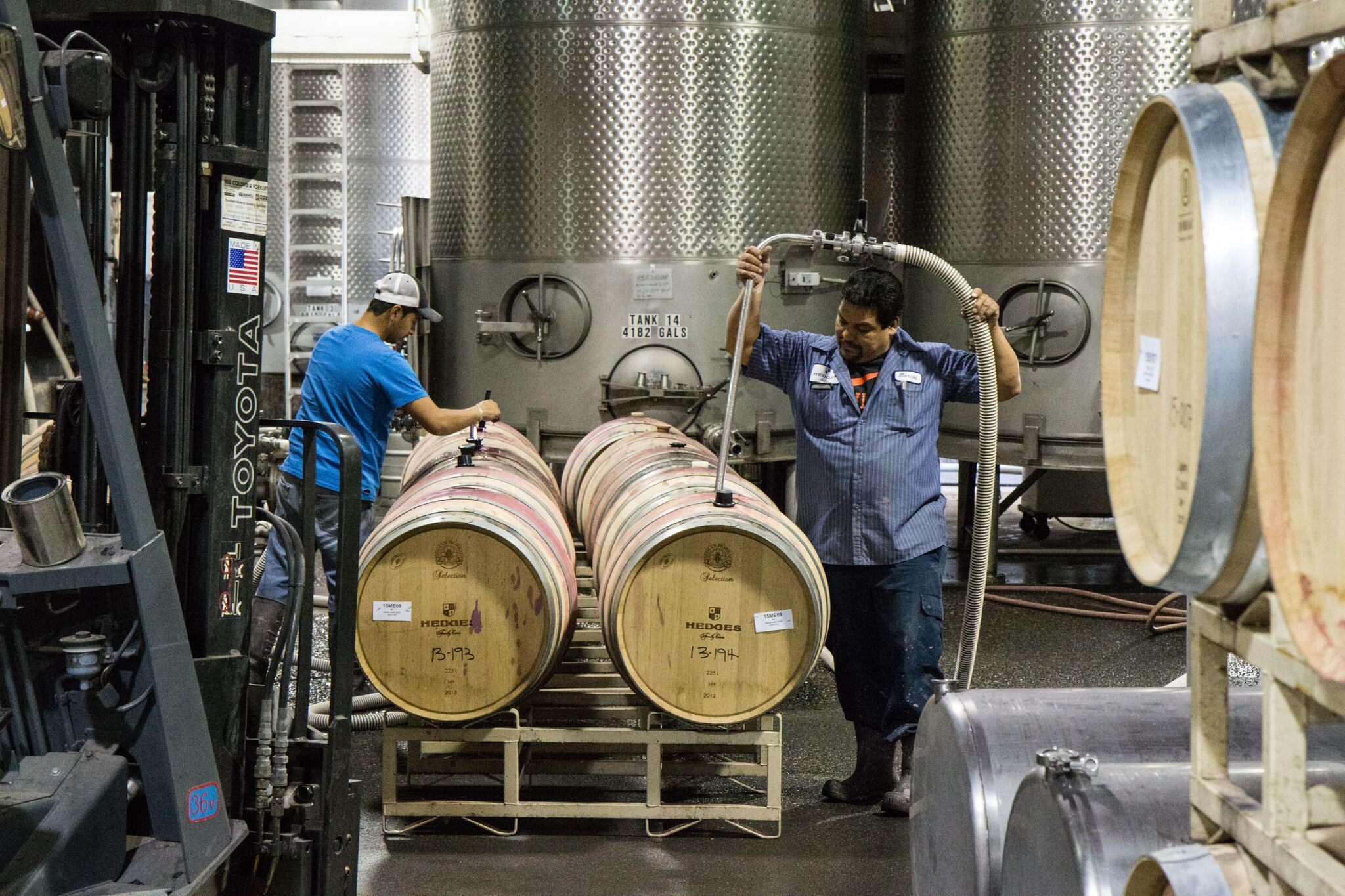 The modern winemaking operation at Hedges Family Estate.