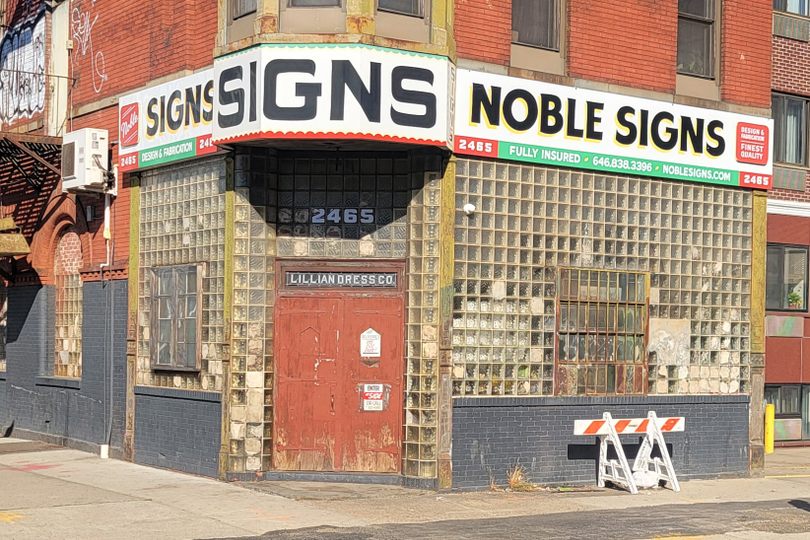 Exterior of Noble Signs, where the collection is housed.