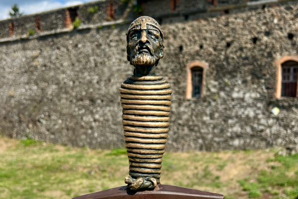 Prince Laborets, the founder of Uzhhorod and the builder of the castle. They say that whoever can pull the sword out of the stone will become the owner of the castle. However, this sword has already been pulled out, and the castle is still owned by the state.